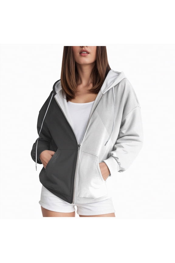 Sweatshirt Jacket for Women Full Zipper Plus Size Hooded Sweatshirts Ladies Fashion Tie Dye Printed Zip Up Hoodies Fleece Jackets Coat