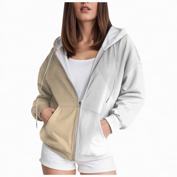 Towmus Sweatshirt Jacket for Women Full Zipper Plus Size Hooded Sweatshirts Ladies Tie Dye Printed Fleece Jackets Coat