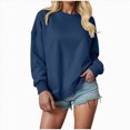 thumbnail image 1 of Towmus Sweatshirts for women Crewneck Womens Long Sleeve Tops Solid Oversized Pullover Sweatshirt for Women, 1 of 5