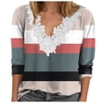 thumbnail image 1 of Towmus T Shirts for Women V neck 3/4 Sleeve Dressy Blouse Floral Print Tops Dressy Casual Pleated Elbow Sleeve Tees, 1 of 5