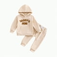 thumbnail image 1 of Towmus Toddler Baby Boy Clothes Fall Winter Outfits Embroidery Daddy's Mini Hoodie Sweatshirt & Joggers Pant Set, 1 of 8