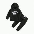 thumbnail image 1 of Towmus Toddler Baby Boy Clothes Fall Winter Outfits Embroidery Daddy's Mini Hoodie Sweatshirt & Joggers Pant Set, 1 of 8