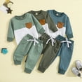 thumbnail image 1 of Towmus Toddler Baby Boy Fall Winter Clothes Color Block Long Sleeve Sweatshirt Pullover Tops + Joggers Pants Outfit Set, 1 of 7