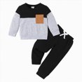 thumbnail image 1 of Towmus Toddler Boy Clothes Long Sleeve Hoodie Sweatsuits Tops and Pants 2Pcs Boys Fall Winter Outfits Set, 1 of 7