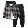 thumbnail image 1 of Towmus Toddler Boy Clothes Plaid Hooded Shirt - 2 Piece Outfit: Button Front Toddler Casual Hoodie & Sweatpants Set 3~7 years, 1 of 9