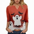 thumbnail image 1 of Towmus Tunics 3/4 Sleeve Plus Size Tops for Women Halloween Dress Shirts 3/4 Sleeve V Neck Flowy Ladies Clothes for Loose, 1 of 5