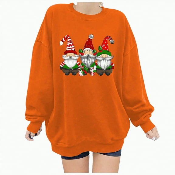 Towmus Christmas Sweaters for Women Funny Festive Womens Christmas Old Men Sweaters Loose Fit Cute Winter Long Sleeve Tops Casual Pullover Shirts