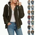 thumbnail image 1 of Towmus Winter Coats for Women Plus Size Fleece Zip Up Sweatshirts Warm Plush Hooded Lightweight Cardigan Jackets Sherpa Coats, 1 of 7