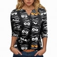 thumbnail image 1 of Towmus Women Blouses 3/4 Length Sleeve V Neck Shirts 2025 Halloween Fall Dresses for Women Tops Under $10, 1 of 5