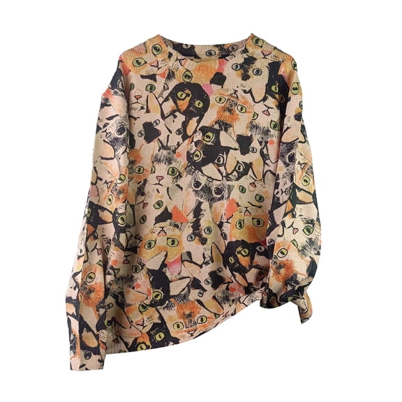 Towmus Women Halloween Sweater Graphic Printed Oversized Pullover Sweaters Casual Loose Knit Long Sleeve Tops