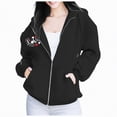 thumbnail image 1 of Towmus Women Halloween Sweatshirt Oversized Casual Long Sleeve Cute Graphic Full Zipper Loose Pullover Tops, 1 of 4