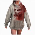 thumbnail image 1 of Towmus Women Halloween Sweatshirts Novelty Sweatshirt Letter Graphic Hoodies Shirt Funny Shirts for Women Khaki 5XL, 1 of 3