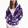 thumbnail image 1 of Towmus Women Long Sleeve Halloween Graphic Crewneck Tops Casual Zip Up Hooded Sweatshirts, 1 of 6