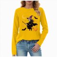 thumbnail image 1 of Towmus Women Long Sleeve T Shirts Casual Funny Halloween Party Shirts Lightweight Pullover Tops, 1 of 4