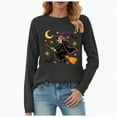 thumbnail image 1 of Towmus Women Long Sleeve T Shirts Casual Funny Halloween Party Shirts Lightweight Pullover Tops, 1 of 4