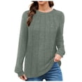 thumbnail image 1 of Towmus Women Long Sleeve T Shirts Crewneck Sweatshirts Fall Casual Tunic Tops Loose Fit Elastic Blouse for Women, 1 of 5