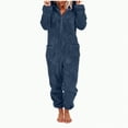 thumbnail image 1 of Towmus Women Onesies Fluffy Fleece Jumpsuits Sleepwear Plus Size Hooded Sets Pajamas Adult Winter Warm Pajamas Homewear Christmas with Pockets, 1 of 8
