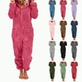 thumbnail image 1 of Towmus Women Onesies Fluffy Fleece Jumpsuits Sleepwear Plus Size Hooded Sets Pajamas Adult Winter Warm Pajamas Homewear Christmas with Pockets, 1 of 8