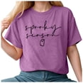 thumbnail image 1 of Towmus Women Plus Size Blouse Graphic Halloween Cute Casual Letter T-Shirt Short Sleeve Funny Top Tees, 1 of 6