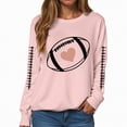 thumbnail image 1 of Towmus Women's 2025 Autumn Winter Casual Rugby Printed Crewneck Sweatshirt Long Sleeve Loose Pullover Tops, 1 of 6