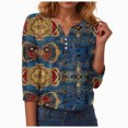 thumbnail image 1 of Towmus Women's 3/4 Sleeve Summer Tops Plus Size Button Down Shirts Loose Fit V Neck Casual Tops Lightweight Blouse for Women, 1 of 5