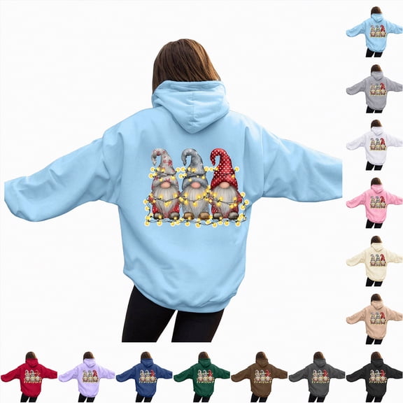 Towmus Women's Christmas Hoodies Sweatshirts Fashion Lightweight Long Sleeve Pullover Tops with Pockets