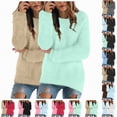 thumbnail image 1 of Towmus Women's Crewneck Plush Sweatshirts Loose Fit Pullover Tops for Women Long Sleeve Sweatshirt Oversized Warm Winter Soft Pullover S-5XL, 1 of 4