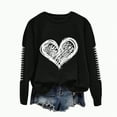 thumbnail image 1 of Towmus Women's Cute Love Heart Sweatshirt Casual Long Sleeve Crew Neck Sweatshirts Fall Loose Fit Y2k Pullover Tops, 1 of 6