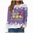 thumbnail image 1 of Towmus Women's Fashion Crew Neck Graphic Sweatshirts Casual Long Sleeve Christmas Print Sweatshirt Tops, 1 of 7