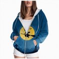 thumbnail image 1 of Towmus Women's Fleece Zip Hoodie Y2K Halloween Long Sleeve Hooded Sweatshirts Casual Drawstring Gradient Hoodies, 1 of 6