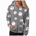 thumbnail image 1 of Towmus Women's Football Sequin Sweatshirt Graphic Hoodies Pullover Baseball Season Long Sleeve Tops with Pockets, 1 of 5