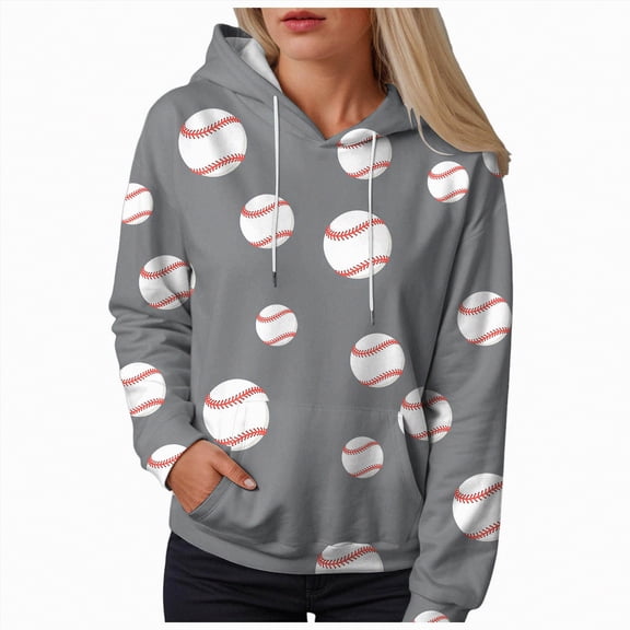 Towmus Women's Football Sequin Sweatshirt Graphic Hoodies Pullover Baseball Season Long Sleeve Tops with Pockets