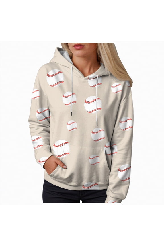 Women's Football Sequin Sweatshirt Graphic Hoodies Pullover Baseball Season Long Sleeve Tops with Pockets