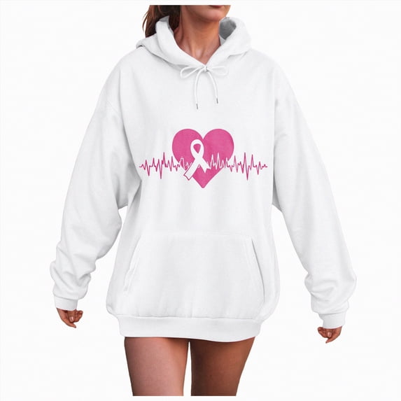 Towmus Women's Graphic Hoodies Love Heart Print Hoodie Unisex Oversized Hoodies Casual Long Sleeve Pocket Pullover