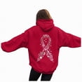 thumbnail image 1 of Towmus Women's Letter Graphic Print Pink Ribbon Montage Cancer Word Cloud Hoodie Sweatshirts, 1 of 8