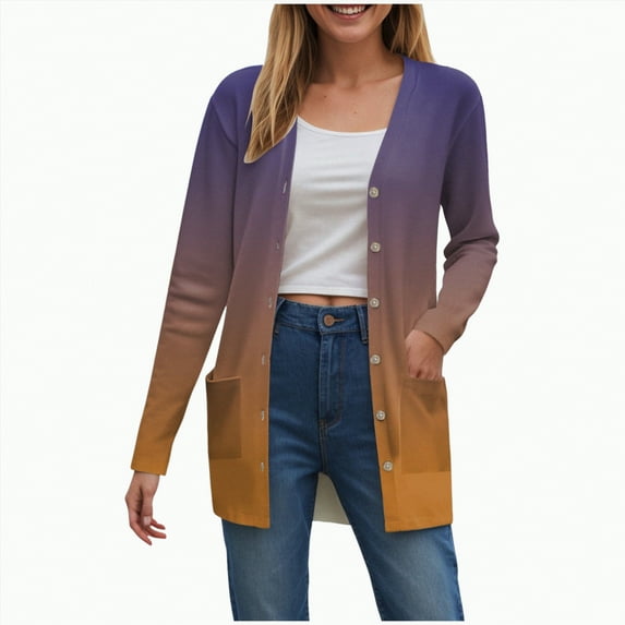 Towmus Women's Lightweight Cardigan Sweaters Summer Fall Oversized Long Sleeve Tops Open Front Cardigans Coat with Pockets