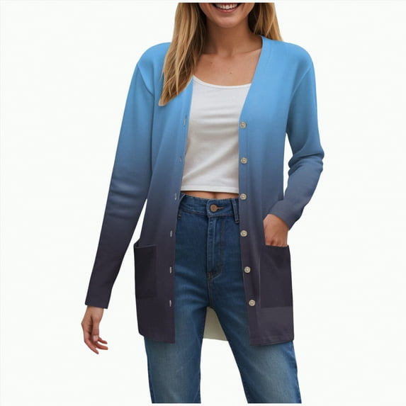 Towmus Women's Lightweight Cardigan Sweaters Summer Fall Oversized Long Sleeve Tops Open Front Cardigans Coat with Pockets