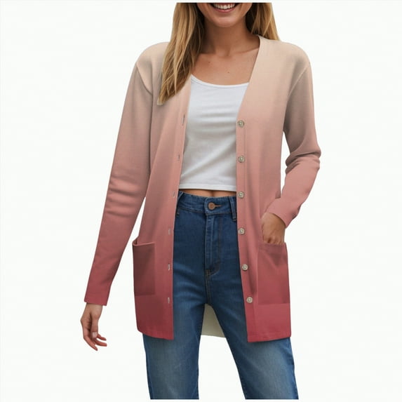 Towmus Women's Lightweight Cardigan Sweaters Summer Fall Oversized Long Sleeve Tops Open Front Cardigans Coat with Pockets