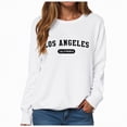 thumbnail image 1 of Towmus Women's Los Angeles Crewneck Sweatshirt Casual Long Sleeve Raglan Shirts Cool Letter Print Pullover Tops, 1 of 5