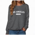 thumbnail image 1 of Towmus Women's Los Angeles Crewneck Sweatshirt Casual Long Sleeve Raglan Shirts Cool Letter Print Pullover Tops, 1 of 5