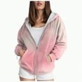 thumbnail image 1 of Towmus Women's Novelty Print Zip Up Hoodies Long Sleeve Cute Tops With Pocket Drawstring Gradient Hooded Sweatshirt XS-6XL, 1 of 5