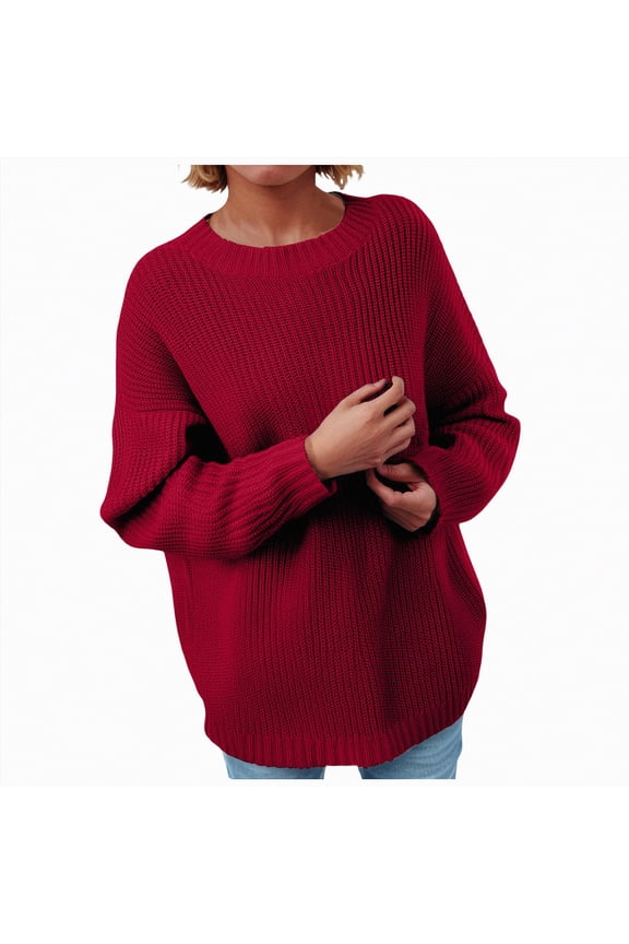 Women's Oversized Sweaters Batwing Sleeve Mock Neck Jumper Tops Chunky Knit Pullover cute Sweater