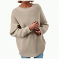 thumbnail image 1 of Towmus Women's Oversized Sweaters Batwing Sleeve Mock Neck Jumper Tops Chunky Knit Pullover cute Sweater, 1 of 5