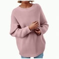 thumbnail image 1 of Towmus Women's Oversized Sweaters Batwing Sleeve Mock Neck Jumper Tops Chunky Knit Pullover cute Sweater, 1 of 5