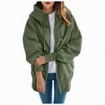 thumbnail image 1 of Towmus Women's Oversized Zip Up Hoodie Lightweight Lapel Long Sleeve Hooded Sweatshirt with Pockets, 1 of 5