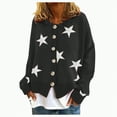 thumbnail image 1 of Towmus Women's Sweaters Cropped Cardigan Tops Sweaters Artistic Floral Print Cable Knit Sweater Outwear, 1 of 4