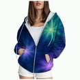 thumbnail image 1 of Towmus Women's Tie-Dye Print Zip Up Hoodies Gradient Long Sleeve Hooded Sweatshirt Jacket Oversized Outerwear with Pocket, Navy, 4XL, 1 of 5