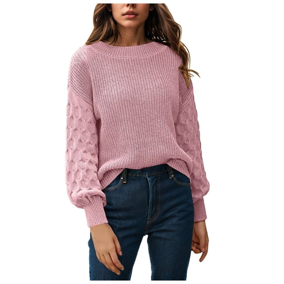 Towmus Women's Winter Pullover Sweater Casual Long Sleeve Crewneck Loose Knit Jumper Tops Blouse 2025