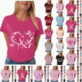 thumbnail image 1 of Towmus Womens Breast Cancer Shirts Pink Ribbon Graphic Tees Cute Short Sleeve Tops Dressy Casual Blouse Breast Cancer Survivor Gifts T-shirts, 1 of 7