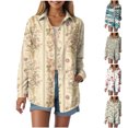 thumbnail image 1 of Towmus Womens Button Down Shirts Dressy Long Sleeve Floral Blouse Business Casual Work Office 2025 Fall Romantic Tops S-5XL, 1 of 6